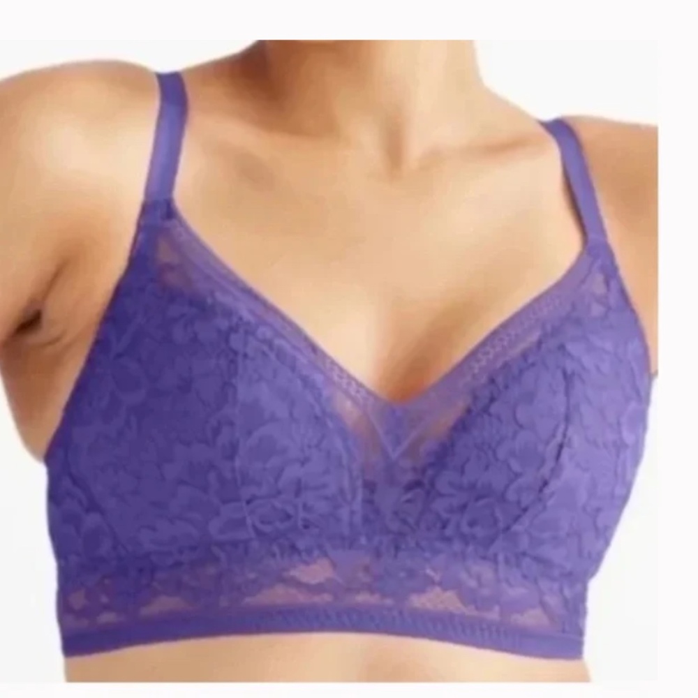 💐Knix Lace Longline Bustier Bra Sz S in Periwinkle